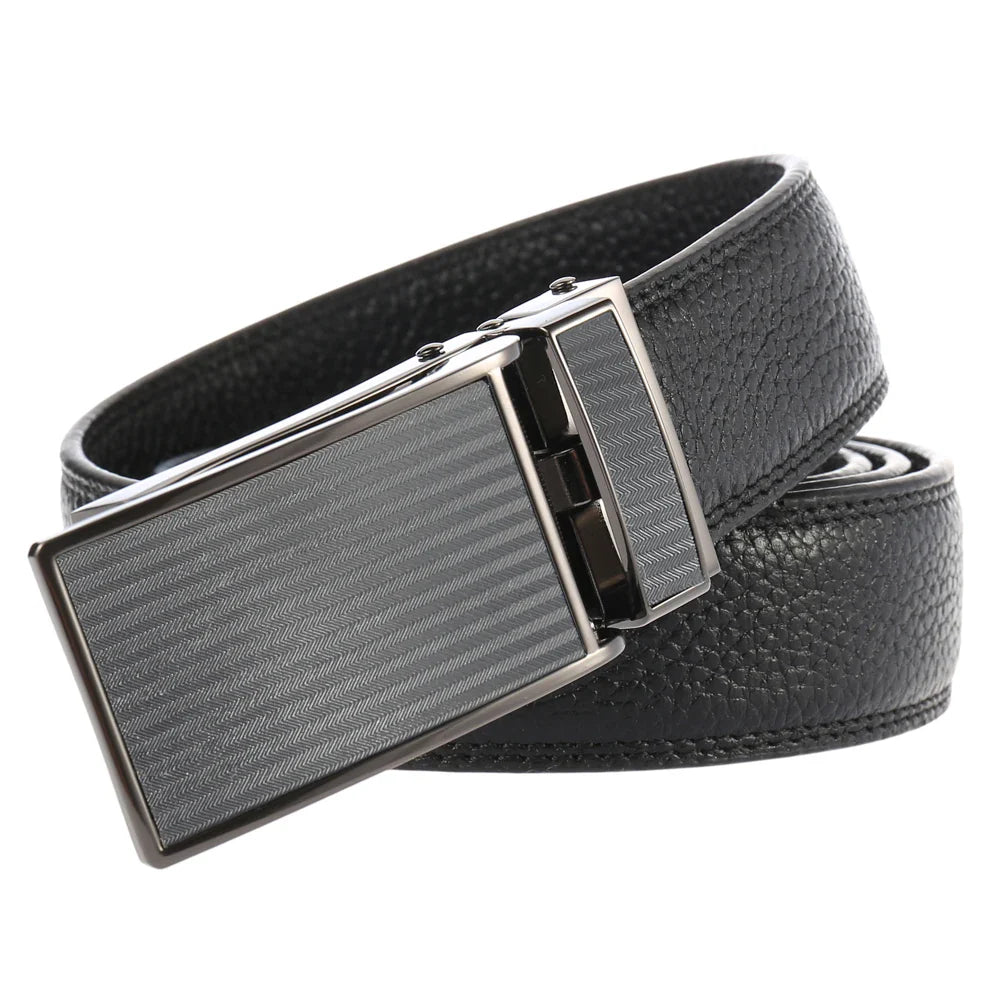 HKM-774739 Men's Leather Belt with Automatic Buckle – Model LY33-0222-5