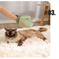 HKM-687827 2-in-1 Floating Pet Grooming Gloves for Dog and Cat Hair Removal and Bath Massage - Blue, Pink, Green
