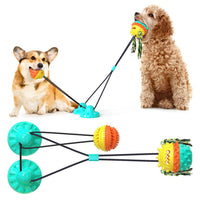 HKM-804371 Durable TPR Dog Toys with Suction Cup and Jumping Vocal Ball - Multiple Colors Available