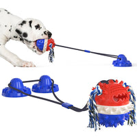 HKM-804371 Durable TPR Dog Toys with Suction Cup and Jumping Vocal Ball - Multiple Colors Available