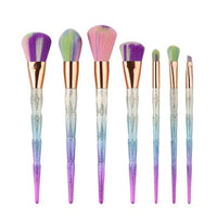 HKM-114131 7-Piece Nylon Makeup Brush Set with Long Plastic Handles, Diamond Foundation Brush Included