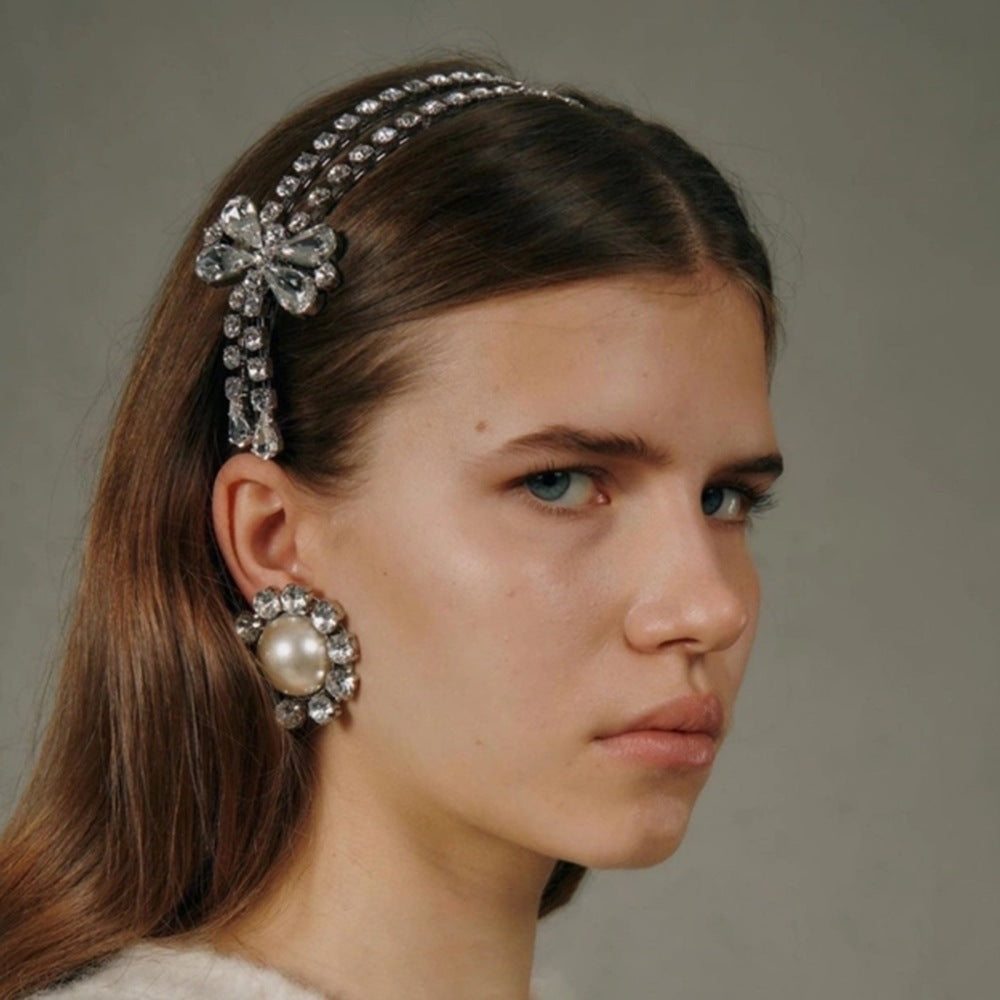 HKM-898771 White Alloy Geometric Hair Headband for Women