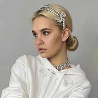 HKM-898771 White Alloy Geometric Hair Headband for Women