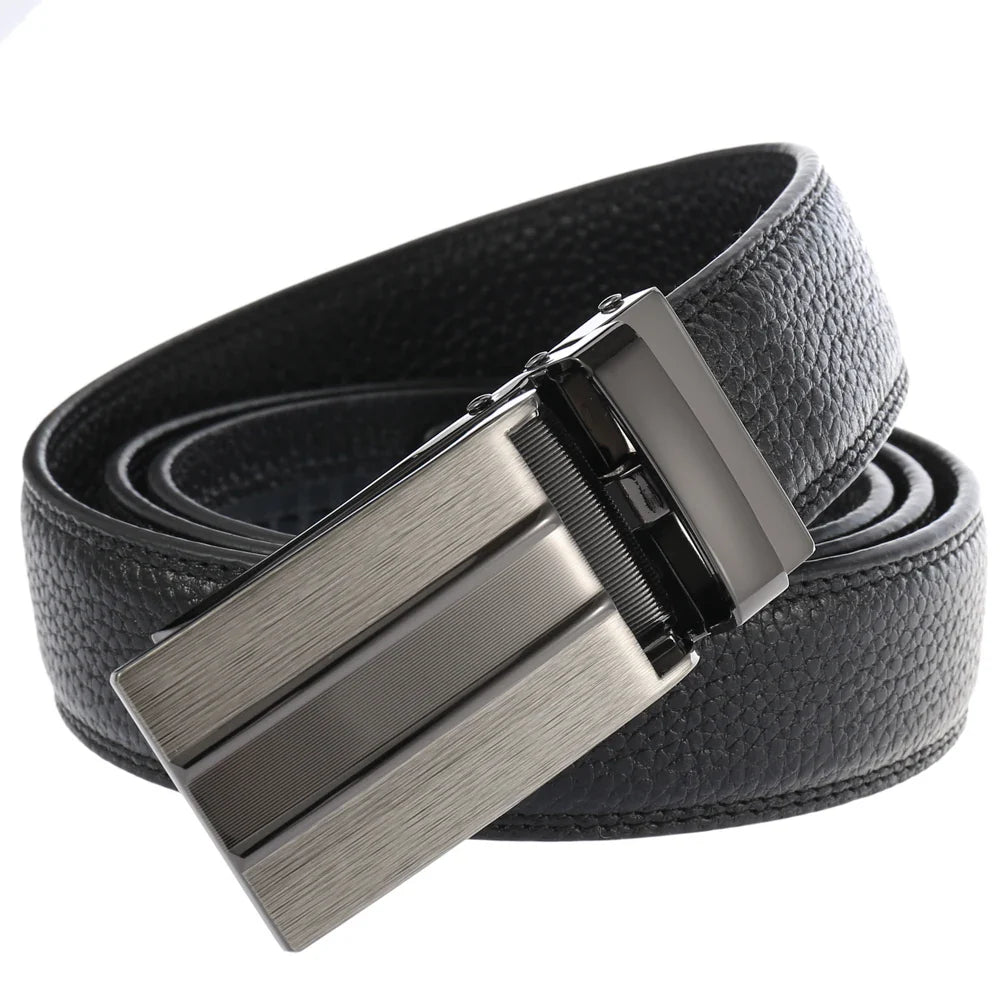 HKM-183763 Genuine Leather Automatic Buckle Belt for Versatile Styling and Comfort