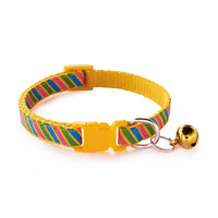 HKM-543891 Twill Patterned Adjustable Pet Collar with Bell - 1.0cm Width, 19-32cm Size Range