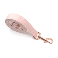 HKM-822163 Velvet Rose Gold Dog Collar and Leash Set in Pink - Multiple Sizes Available