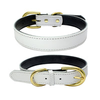 HKM-558547 Cowhide Leather Pet Collar - Available in Multiple Sizes, Durable and Comfortable Design