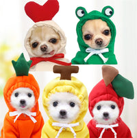 HKM-782995 Warm Fleece Dog Hoodies with Fruit Designs for Small Dogs and Puppies, Ideal for Winter Wear