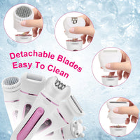 HKM-629715 5-in-1 Rechargeable Women's Grooming Kit with Epilator, Shaver, Facial Brush, Callus Remover, and Massager