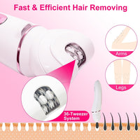 HKM-629715 5-in-1 Rechargeable Women's Grooming Kit with Epilator, Shaver, Facial Brush, Callus Remover, and Massager
