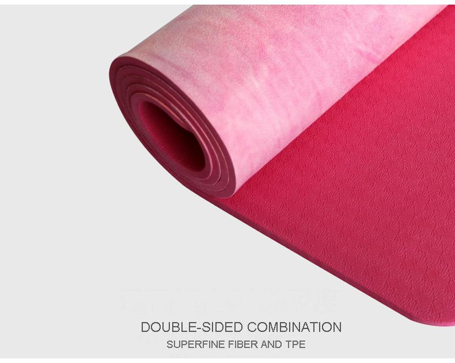 HKM-363731 Tie-Dyed Natural Rubber Suede Yoga Mat with Sublimation Transfer Design
