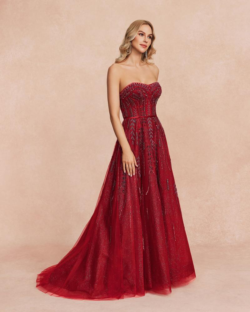 HKM-464851 Elegant Red Gown for Special Occasions and Formal Events