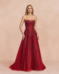 HKM-464851 Elegant Red Gown for Special Occasions and Formal Events