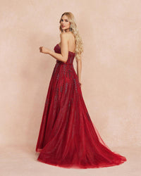 HKM-464851 Elegant Red Gown for Special Occasions and Formal Events