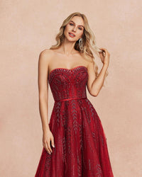 HKM-464851 Elegant Red Gown for Special Occasions and Formal Events