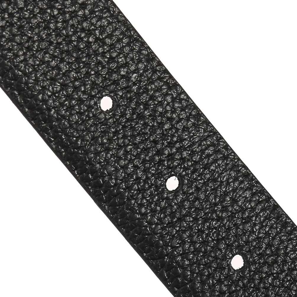 HKM-919315 Men's Black Denim Pattern Pin Buckle Perforated Belt Model LY34-391