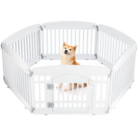 HKM-550419 Pet Playpen for Small to Medium Dogs - Safe, Durable, Adjustable, and Portable Indoor/Outdoor Fence with Rounded Corners, 4-Panel and 6-Panel Options Available