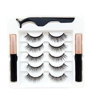 HKM-141459 Double Magnetic Liquid Eyeliner and Five Pairs of Handmade False Eyelashes Set
