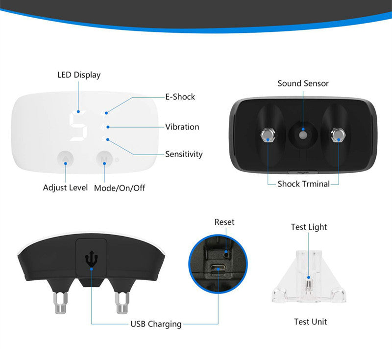 HKM-582035 Waterproof Dog Bark Collar with Adjustable Nylon Belt and USB Charging Cable