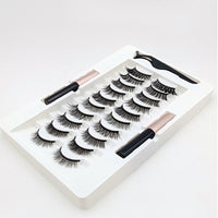 HKM-271379 10 Pairs of Magnetic False Eyelashes - Handcrafted Chemical Fiber Lashes
