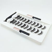 HKM-271379 10 Pairs of Magnetic False Eyelashes - Handcrafted Chemical Fiber Lashes