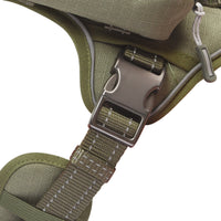HKM-916179 Tactical Dog Harness with Backpack and No Pull Front Clip - Adjustable with Metal Buckles and Pockets