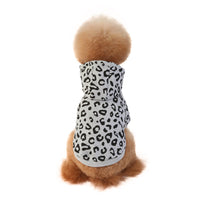 HKM-643539 Leopard Print Hooded Dog Sweatshirt in Gray and Pink - Stylish and Comfortable Outwear