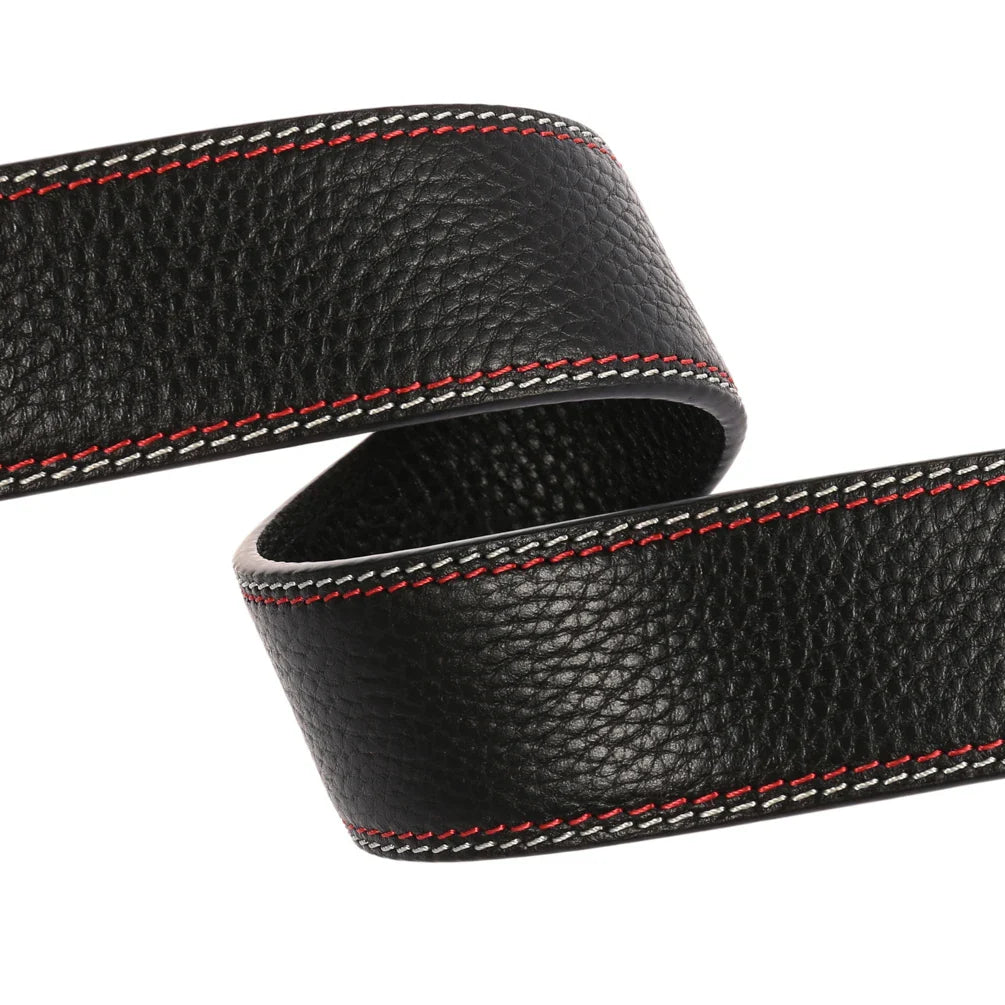 HKM-392723 First Layer Cowhide Colour Thread Men's Fashion Belt - Model LY35-3597