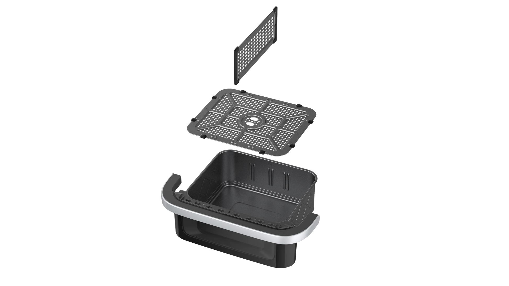 KTX-713363 Stainless Steel Dual-Basket Air Fryer with Anti-Fingerprint Coating - 10L Capacity