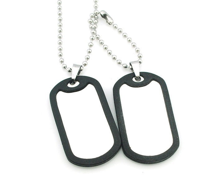 HKM-009235 Men's Titanium Steel Multi-Layer Pendant Necklace with Bead Chain - 60cm Length