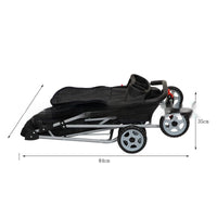 HKM-351507 Lightweight Folding Pet Stroller in Black and Pink for Comfortable Outdoor Use