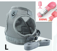 HKM-537619 Breathable Mesh Pet Harness with Durable Leash and Reflective Design for Small to Medium Dogs