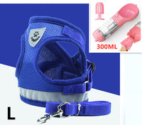 HKM-537619 Breathable Mesh Pet Harness with Durable Leash and Reflective Design for Small to Medium Dogs