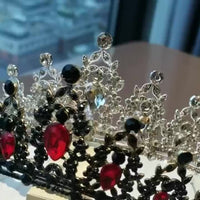 HKM-840147 Water Diamond Alloy Crown Headwear with White Crystals for Women