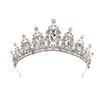HKM-840147 Water Diamond Alloy Crown Headwear with White Crystals for Women