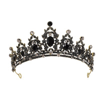 HKM-840147 Water Diamond Alloy Crown Headwear with White Crystals for Women