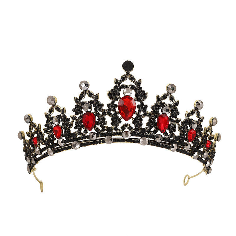 HKM-840147 Water Diamond Alloy Crown Headwear with White Crystals for Women