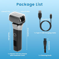 HKM-115475 5-Blade Electric Foil Face Shaver with Precision Trimmer, Wet & Dry Use, IPX6 Waterproof, LED Display, Rechargeable Battery