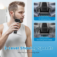 HKM-115475 5-Blade Electric Foil Face Shaver with Precision Trimmer, Wet & Dry Use, IPX6 Waterproof, LED Display, Rechargeable Battery