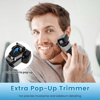 HKM-115475 5-Blade Electric Foil Face Shaver with Precision Trimmer, Wet & Dry Use, IPX6 Waterproof, LED Display, Rechargeable Battery