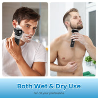 HKM-115475 5-Blade Electric Foil Face Shaver with Precision Trimmer, Wet & Dry Use, IPX6 Waterproof, LED Display, Rechargeable Battery