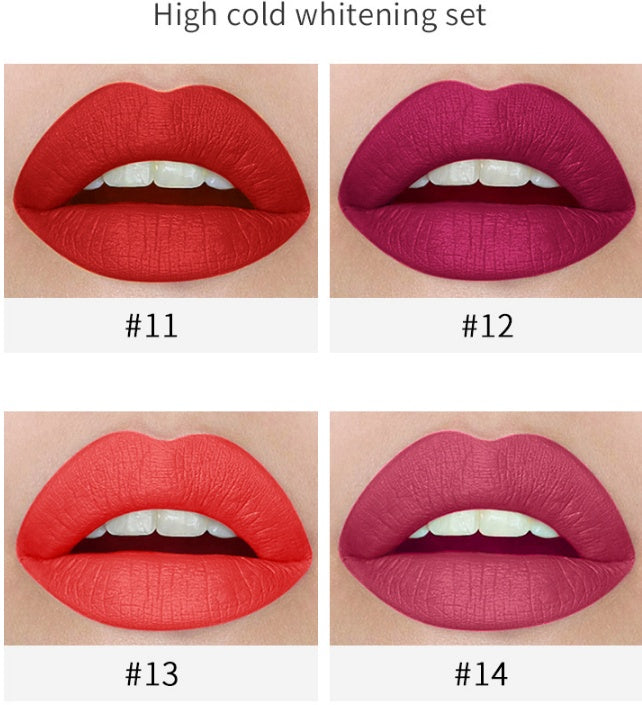 HKM-760595 Cool Smoke Tube Matte Lipstick - Versatile Application with 4 Color Options for Sensitive Skin