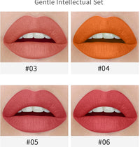HKM-760595 Cool Smoke Tube Matte Lipstick - Versatile Application with 4 Color Options for Sensitive Skin