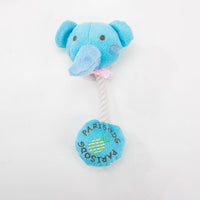 HKM-270355 Plush Animal Sound Toy with Cotton Rope for Dogs - Cow, Frog, Elephant & Bear Options