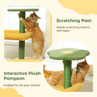 HKM-939027 Cactus Shaped Cat Tower with Scratching Post and Plush Bed for Indoor Cats