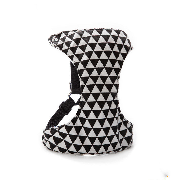 HKM-945491 Small Cotton Triangle Dog Chest Harness with Traction Strap - Multiple Colors Available