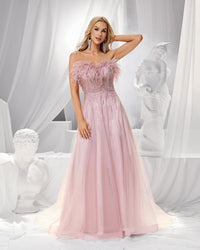HKM-714643 Elegant Pink Evening Gown for Women - EZ25187
