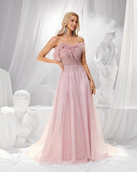 HKM-714643 Elegant Pink Evening Gown for Women - EZ25187
