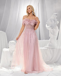 HKM-714643 Elegant Pink Evening Gown for Women - EZ25187