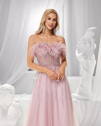 HKM-714643 Elegant Pink Evening Gown for Women - EZ25187